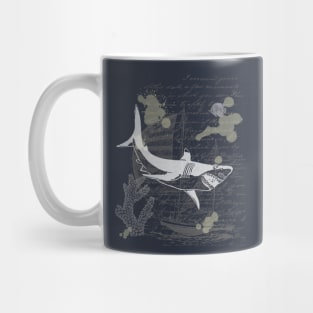 Vintage, steampunk shark Mug